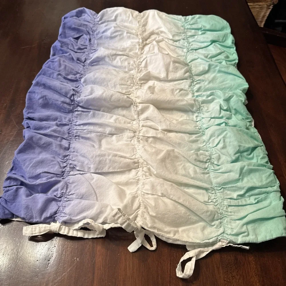 Pottery Barn Teen Standard Pillow Sham Surf Dip Tie Dye Aqua Ruched Coastal Kids